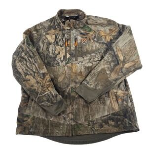 ScentLok Carbon Alloy Mens Camo Full Zip Fleece Hunting Jacket Large windstopper